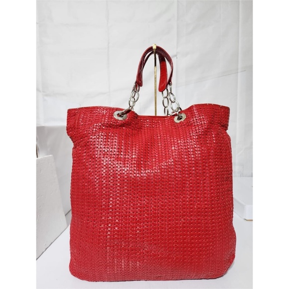 Authentic Christian Dior Lambskin Lady Dior Tote Red - Picture 4 of 15